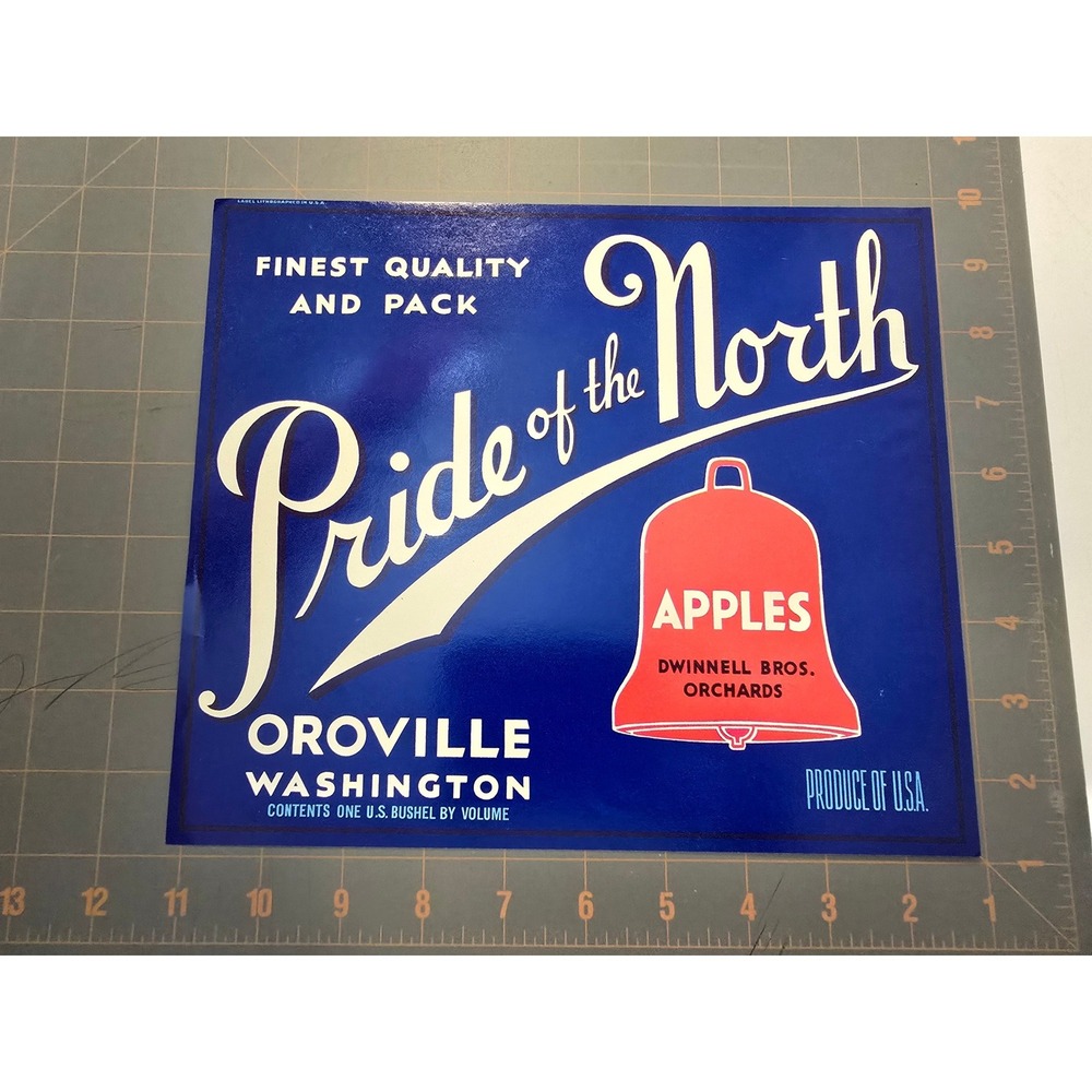 Pride of the North Oroville Washington Apples Vintage‎ Produce Crate Label